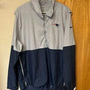 New England Patriots Nike Gray and Navy Windbreaker Jacket